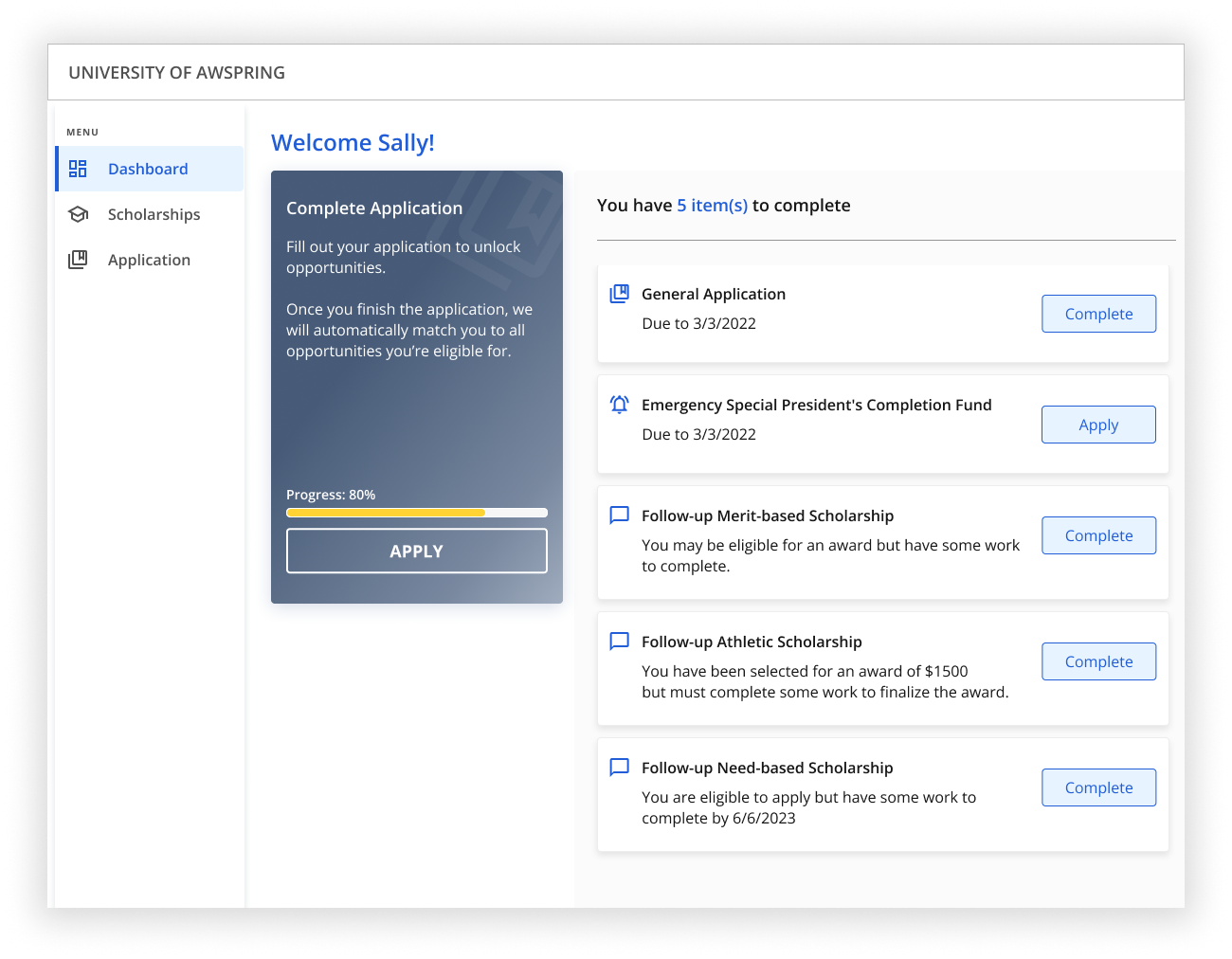 Main Student Dashboard
